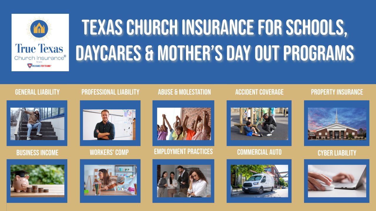Texas Church Insurance for Schools, Daycares & Mother’s Day Out Programs Web Page